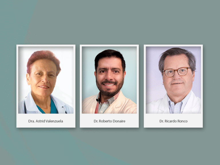 Dra. Astrid Valenzuela, Dr. Roberto Donaire, Dr. Ricardo Ronco